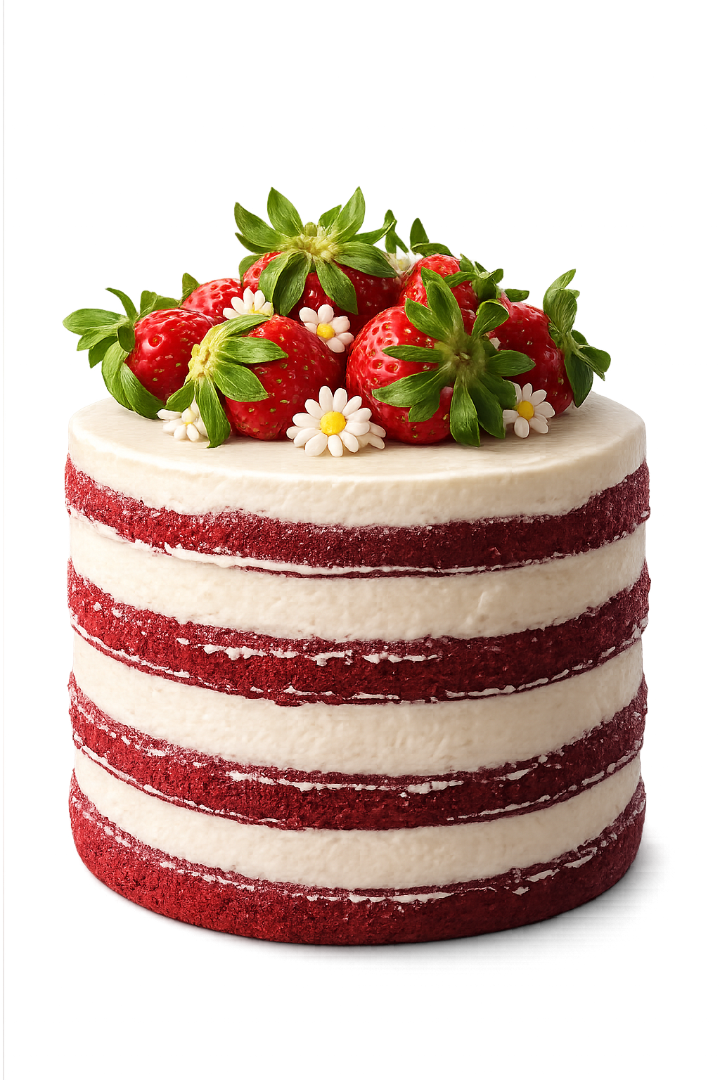 Torta red velvet con frutillas
